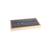 Bamboo Dark Gray Jewelry Display Tray Earrings Holder Rack Stand