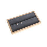 Bamboo Dark Gray Jewelry Display Tray Earrings Holder Rack Stand