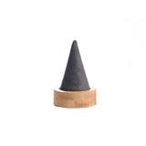 Bamboo Dark Grey Velvet Fingertip Ring Display Case