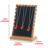 Bamboo PU Necklace Display Pendant Holder Rack Jewelry Organizer