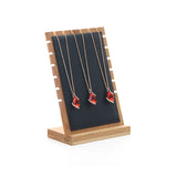 Bamboo PU Necklace Display Pendant Holder Rack Jewelry Organizer