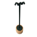 Bamboo Earring Holder Jewelry Organizer Stand Round Bottom Eardrop Shelf