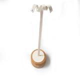 Bamboo Earring Display Holder Jewelry Organizer Round Bottom Eardrop Shelf