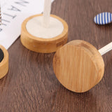 Bamboo Earring Display Holder Jewelry Organizer Round Bottom Eardrop Shelf