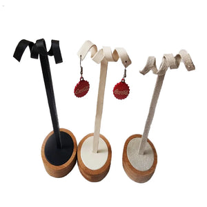 Bamboo Earring Storage Rack Organizer Stand Dangle Shelf Jewelry
