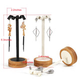 Bamboo Earring Storage Rack Organizer Stand Dangle Shelf Jewelry