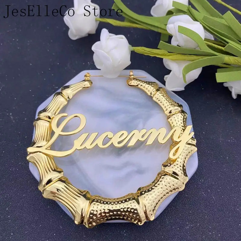 Bamboo Hoop Earrings Hiphop Sexy Statement
