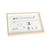 Bamboo Suede Jewelry Storage Tray Organizer