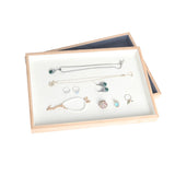 Bamboo Suede Jewelry Storage Tray Organizer