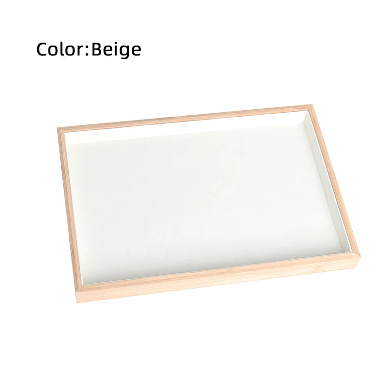 Bamboo Suede Jewelry Storage Tray Organizer