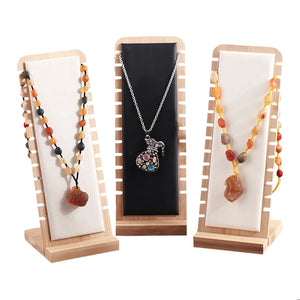 Bamboo Jewelry Display Necklace Bracelets Stand Organizer