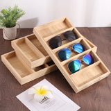 Bamboo Jewelry Display Glasses Tray Organizer