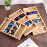 Bamboo Jewelry Display Glasses Tray Organizer