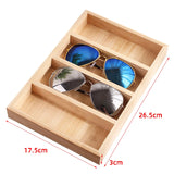 Bamboo Jewelry Display Glasses Tray Organizer