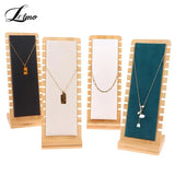 Bamboo Necklace Display Stand Wooden Easel Holder