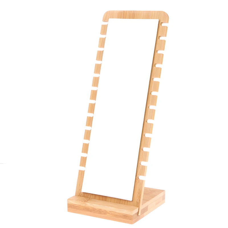 Bamboo Necklace Display Stand Wooden Easel Holder