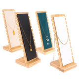 Bamboo Necklace Display Stand Wooden Easel Holder