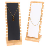 Bamboo Necklace Display Stand Wooden Easel Holder