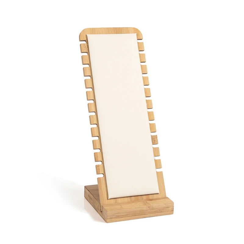 Bamboo Jewelry Display Stand Necklace Easel Showcase Holder