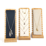 Wooden Bamboo Necklace Display Stand Easel Holder