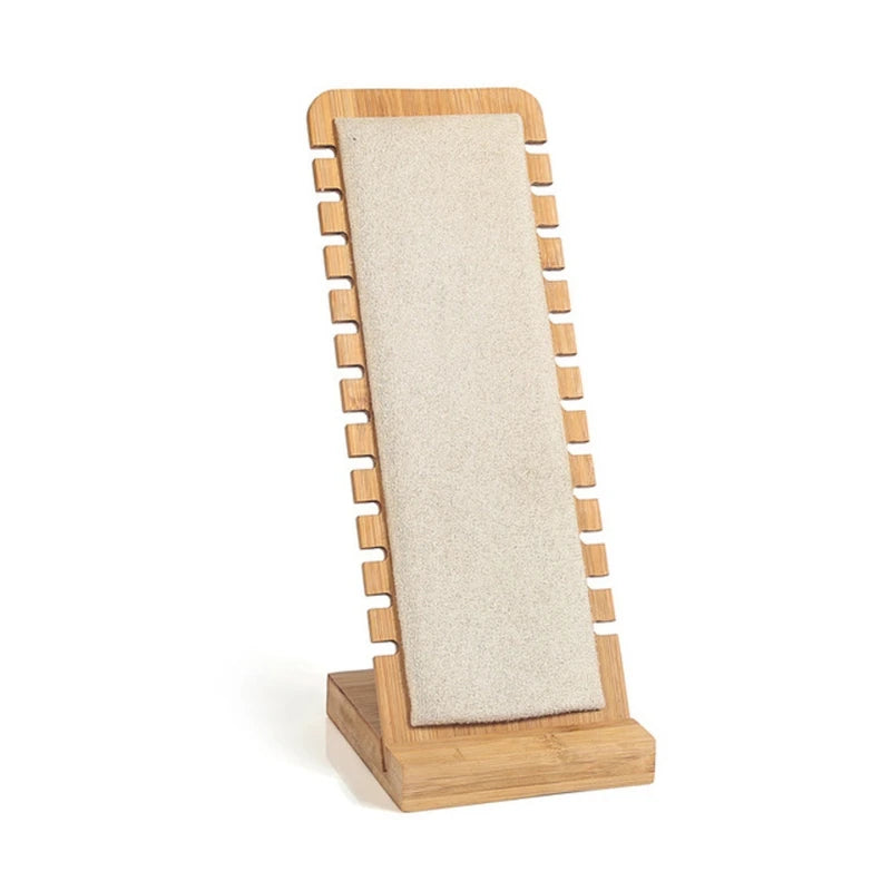 Bamboo Necklace Display Stand Wooden Easel