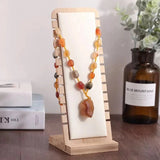 Bamboo Jewelry Display Stand Necklace Easel Showcase Holder