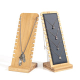 Bamboo Jewelry Display Stand Wood Necklace Easel Showcase Display Holder