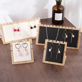 Bamboo Jewelry Organizer Rack Necklace Earrings Pendant Display Stand