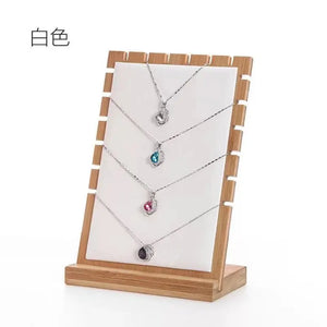 Bamboo Pendant Necklace Holder Storage Case