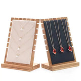 Bamboo Pendant Necklace Holder Storage Case