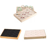 Bamboo Jewelry Stand Organizer Slots For Ring Bracelet Holder