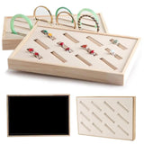 Bamboo Jewelry Stand Organizer Slots For Ring Bracelet Holder