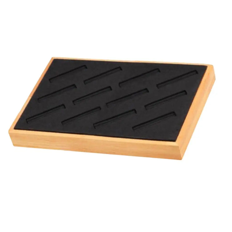 Bamboo Jewelry Stand Organizer Slots For Ring Bracelet Holder