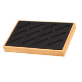 Bamboo Jewelry Stand Organizer Slots For Ring Bracelet Holder