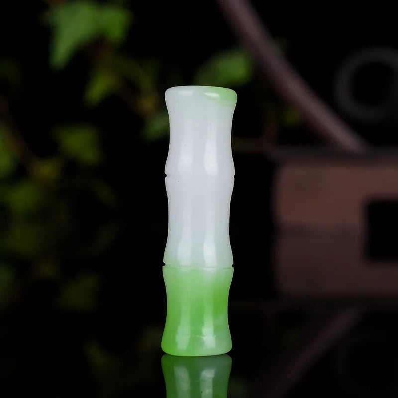 Bamboo Green Jade Pendant Necklace Charm Jewelry for Women Men