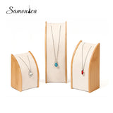 Bamboo Necklace Display Rack Pendant Organizer Jewelry Storage Counter Stand