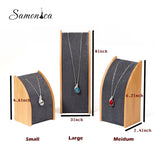 Bamboo Necklace Display Rack Pendant Organizer Jewelry Storage Counter Stand