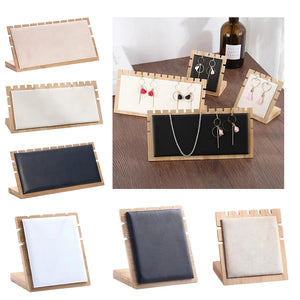 Bamboo Necklace Jewelry Display Stand Wooden Easel