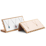 Bamboo Necklace Display Rack Jewelry Organizer Storage Case
