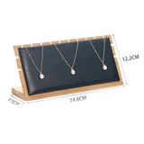 Bamboo Necklace Display Rack Jewelry Organizer Storage Case