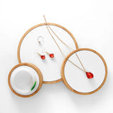 Bamboo Pendant Necklace Set Display Stand Jewelry Organizer