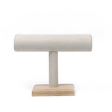 Bamboo Velvet Bracelet Display Stand Jewelry Organizer Rack