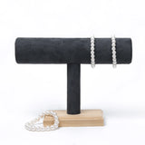Bamboo Velvet Bracelet Display Stand Jewelry Organizer Rack