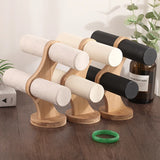 Bamboo T-bar Bracelet Display Stand 2-Tier Jewelry Organizer