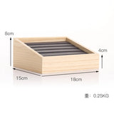 Bamboo Velvet Jewelry Display Tray Ring Box Earring Necklace Storage