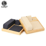 Bamboo Wood Jewelry Display Set Tray Base Necklace Ring Earrings Organizer