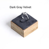 Bamboo Wood Leather Rings Display Stand Jewelry Holder