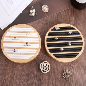 Bamboo Wood Ring Earrings Storage Box Display Tray Jewelry