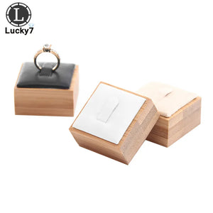 Bamboo Wood Rings Pendant Display Jewelry Stand Organizer Tray