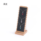Bamboo Jewelry Necklace Display Stand Easel Showcase Holder